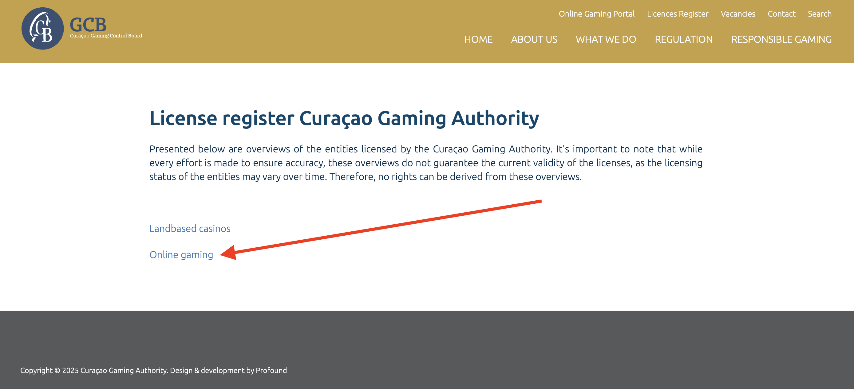 Registro de licencias Curaçao Gaming Authority
